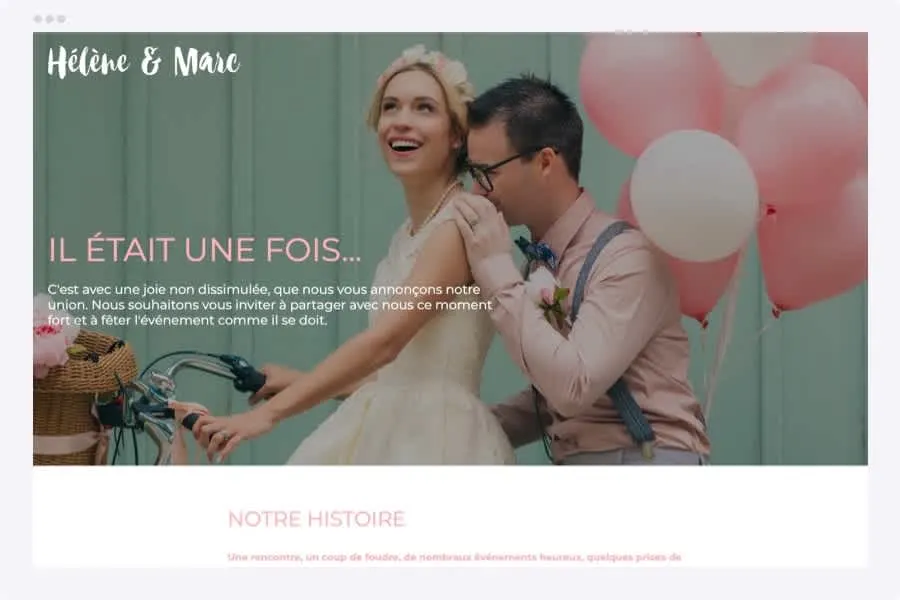 Exemple de site pour un faire-part | Hubside