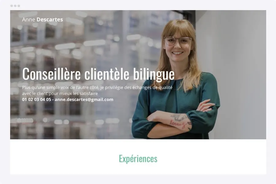 EXEMPLE SITE CV TÉLÉCONSEILLER - HUBSIDE