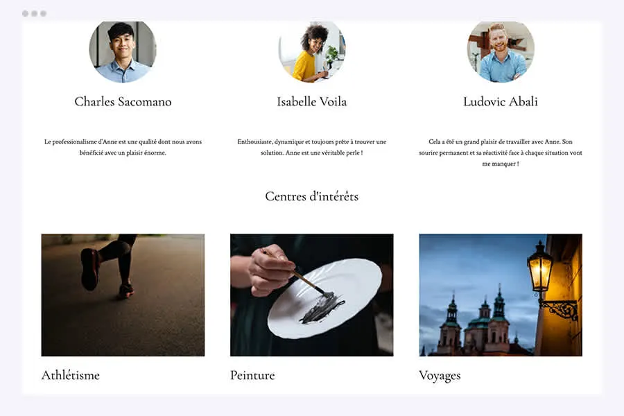 Vos centres d'intérêt en disent aussi plus sur vous Vos centres d'intérêts en image - Modèle de site @Hubside