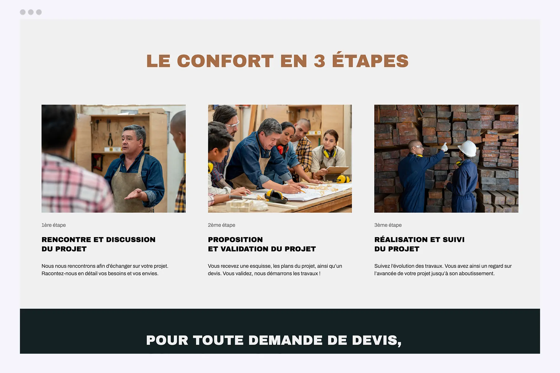des étapes simples des étapes simples