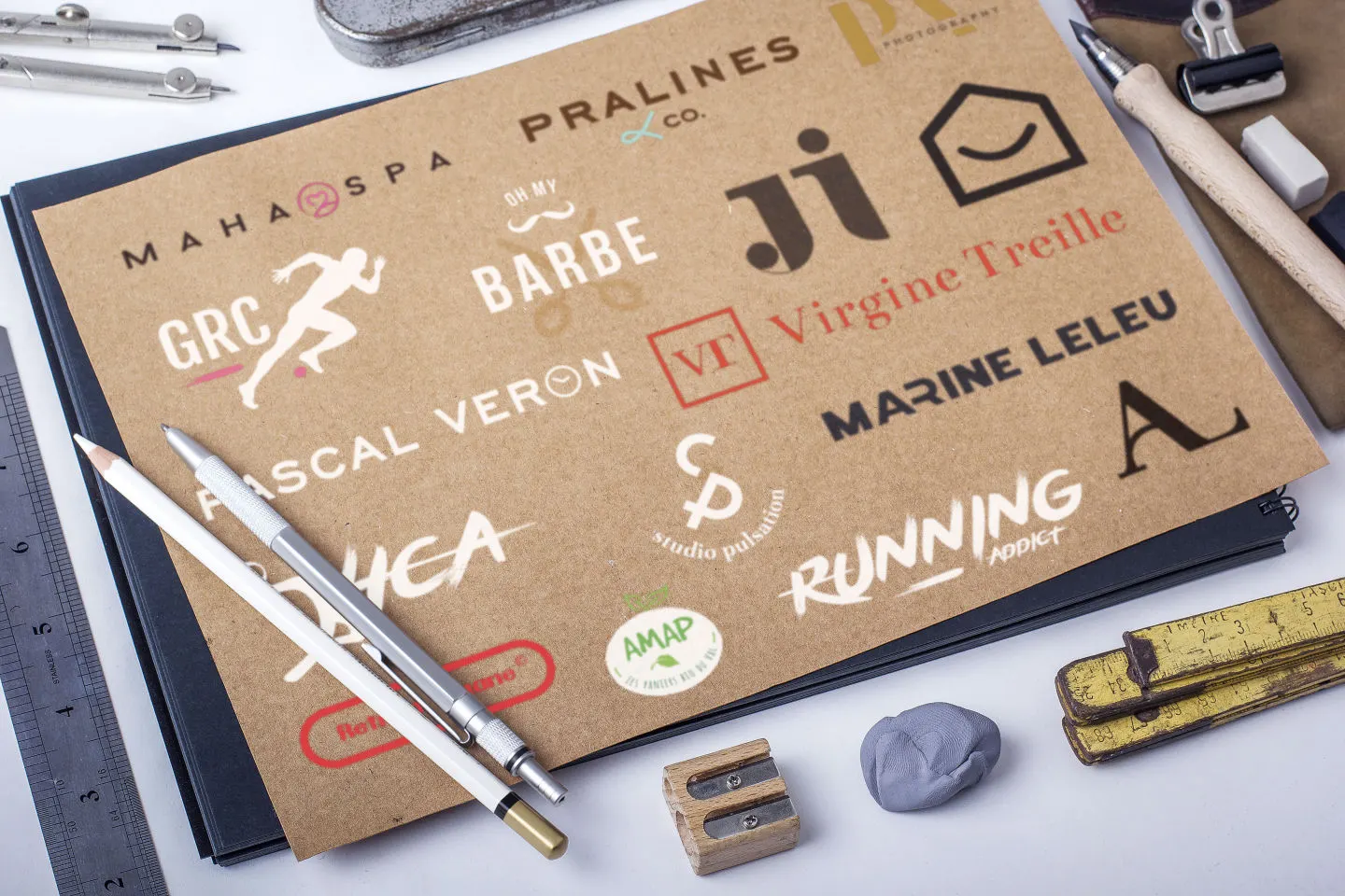 EXEMPLES DE DIFFÉRENTS TYPES DE LOGOS EXEMPLES DE DIFFÉRENTS TYPES DE LOGOS - ILLUSTRATION @GRAPHICBURGER