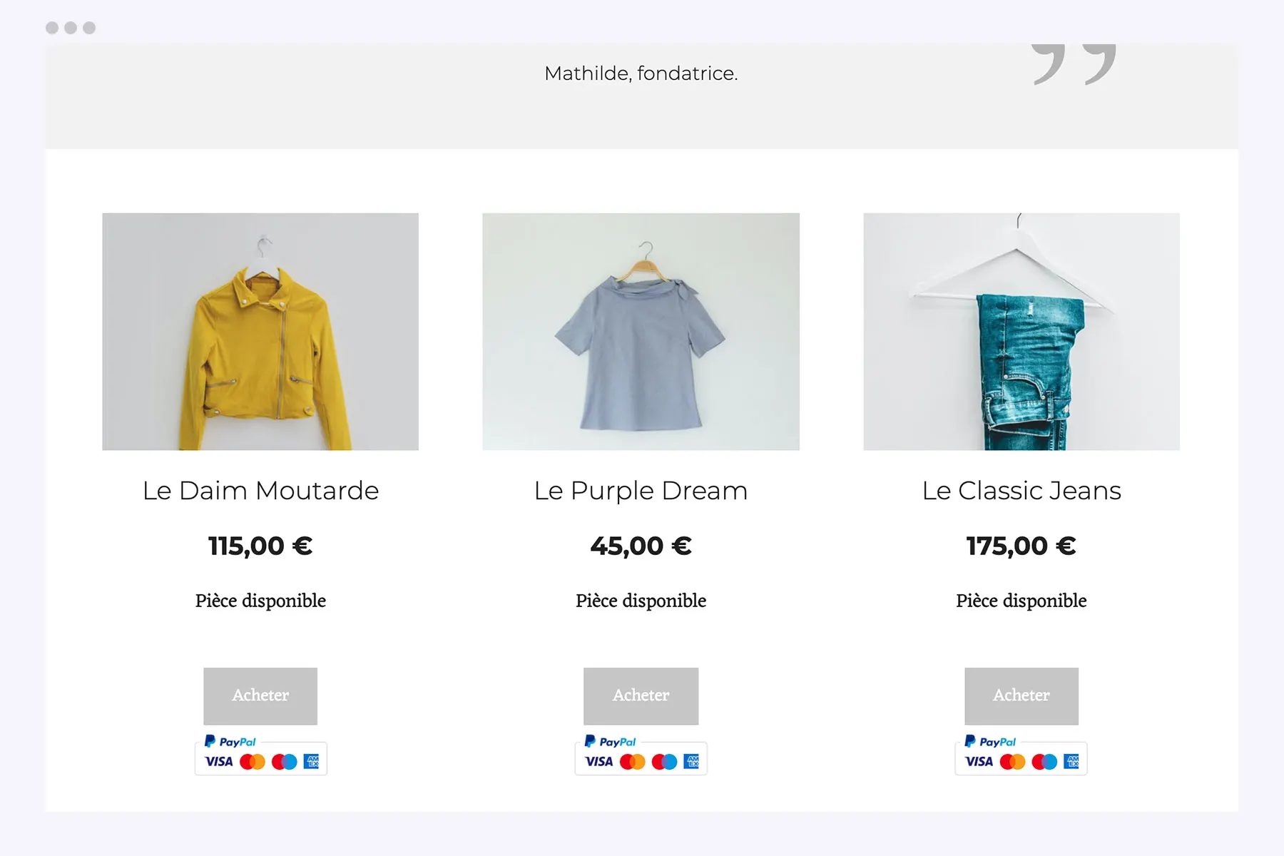 et votre boutique et votre boutique