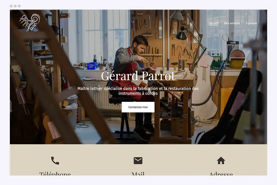 Modèle de site pour un artisan - Hubside