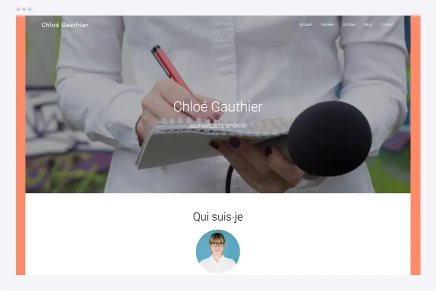 MODÈLE DE SITE CV JOURNALISTE - Hubside