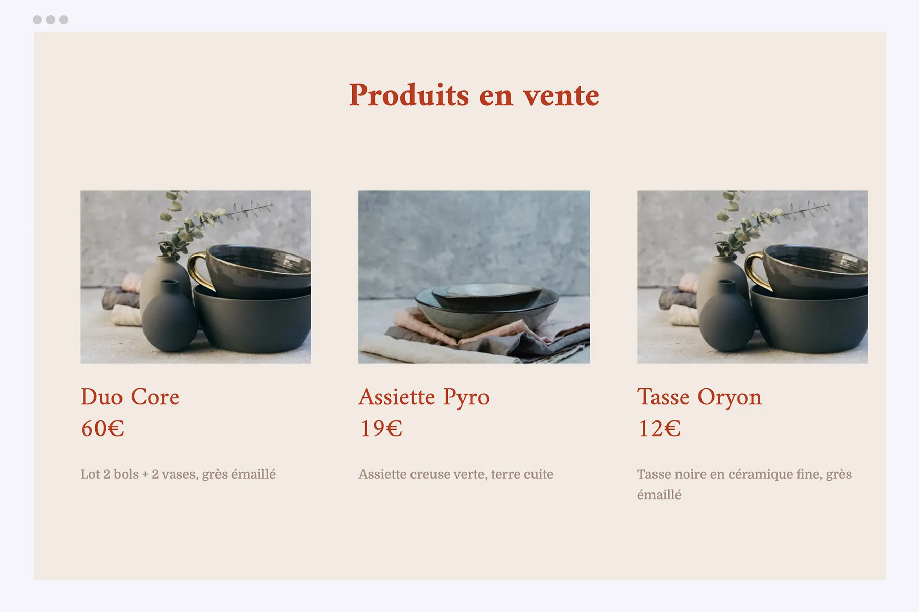 Selon vos besoins
