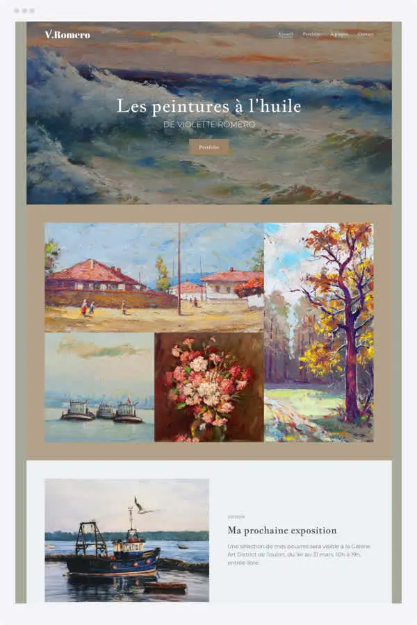 PAGE D'ACCUEIL DU SITE D'ARTISTE PEINTRE - HUBSIDE