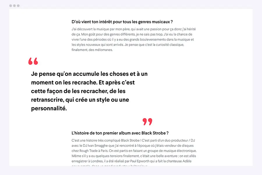 Jouez avec les citations pour rythmer votre article Jouez avec les citations pour rythmer votre article